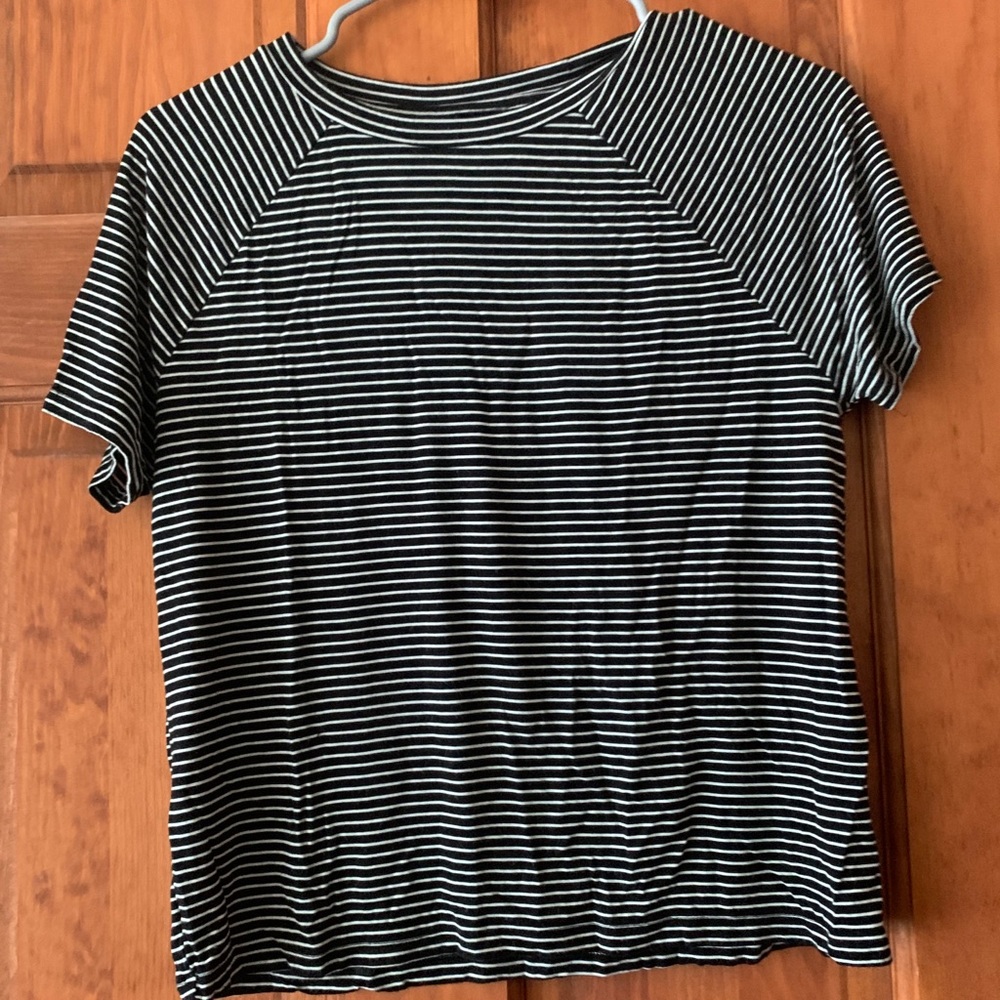 Black, White, Striped Shirt, American Eagle